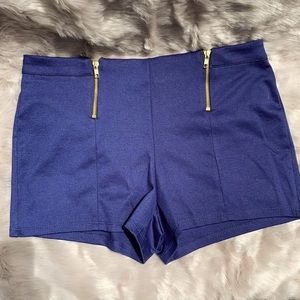 Large navy high waisted shorts